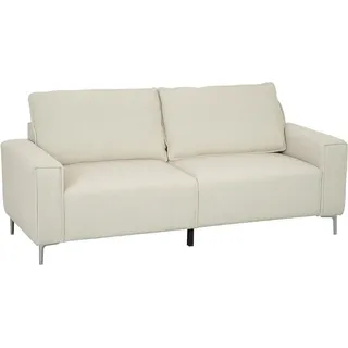 Homcom 3-Sitzer Sofa, Couch mit Armlehnen, Rückenkissen, für Wohnzimmer, Schlafzimmer , Creme , Textil , Füllung: Schaumstoff,Schaumstoff , 77x80x193 cm , Wohnzimmer, Sofas & Couches, Sofas, 3-Sitzer Sofas