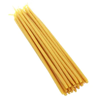 NKlaus 740g (ca. 100 St.) Ritual Kerzen 100% Bienenwachs 24cm - Kirchenkerzen handarbeit Griechenland - Ritualkerzen - Altar Gelb Bienenwachskerzen 36321