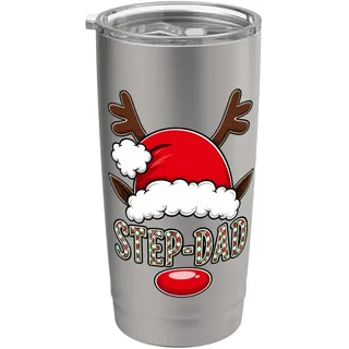Rentier Weihnachtsmannmütze Stiefvater Weihnachten Familie Matching Doppelwandiger Edelstahl-Thermobecher