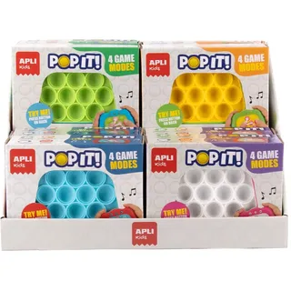 APLI Kids 19941 – Elektronisches 8 Pop IT Display mit Lichtern und Tönen, sensorisches Spielzeug für Konzentration und Koordination, fördert die geistige Beweglichkeit von Kindern und Erwachsenen.