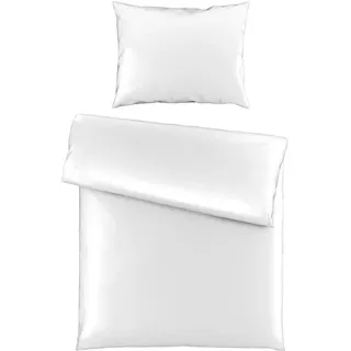 Novel Bettwäsche , Weiß , Textil , Uni , 140x220 cm , pflegeleicht, atmungsaktiv, schadstoffgeprüft , Heimtextilien, Bettwäsche & Leintücher, Bettwäsche, Satin-Bettwäsche