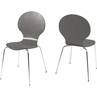 Stapelstuhl >Marcus< in grau aus MDF - 49x87x53cm (BxHxT) - Grau