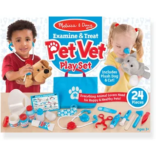 Melissa and Doug Tierarzt Spielzeug Kinder | Pet Doctor Tierarzt Spielset | Kuscheltier Zubehör | Rollenspiel Kinder Tierarzt Set | Mädchen Geschenke 7 Jahre & jünger | Mädchen Spielzeug ab 3 Jahre