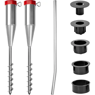 Metall Sonnenschirmständer Strand Ø25-55mm Schirmständer Sonnenschirm Bodenhülse für Wäschespinne