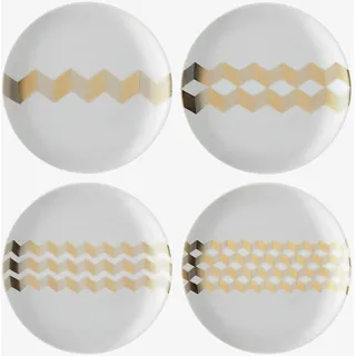 LSA InternationalChevron Teaplate Kuchenteller 16cm Gold Sortiert x 4
