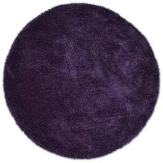 Tom Tailor Hochflorteppich , Lila , Textil , Uni , rund , Teppiche und Böden, Teppiche, Runde Teppiche
