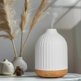 Vankarr Aroma Diffuser für ätherische öle 250ml Ultraschall Luftbefeuchter Duftöl Duftlampen Aromatherapie Diffusor für Yoga Büro Schlafzimmer (Weiß 250ml)