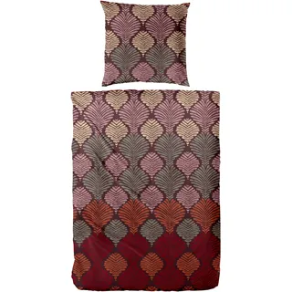 Primera Edelflanell-Bettwäsche Marakesh Rot 155 x 220 cm + 80 x 80 cm