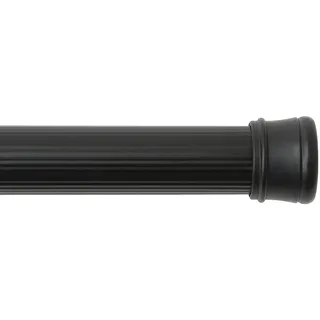 Kenney KN609L/5 Twist & Fit Standard-Duschvorhangstange mit rutschfesten, kratzfesten Enden, 106,7–182,9 cm verstellbare Länge, einfache Installation, schwarz, 2,5 cm Durchmesser, rostbeständiges
