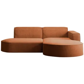 kaiser möbel Ecksofa Designer MODENA STUDIO stoff Dicker cord Poso Kupfer Rechts - Rot
