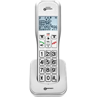Geemarc Zusatz Telefon AmpliDECT 595 FOTO und ULE - schnurloses verst„rktes 50 dB Schwerh”rigentelefon - Deutsche Version - Weiß