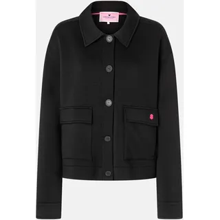 Hemdjacke LIEBLINGSSTÜCK "Mic", Damen, Gr. 38, schwarz, Web, Obermaterial: 74% Viskose, 17% Polyamid, 9% Elasthan, clean, unifarben, angesetztes Bündchen, Jacken Hemdjacke, mit Knopfleiste