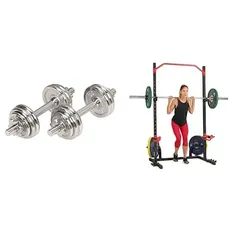 Sunny Health & Fitness 15KG Hantelset NO. 014 + Power Zone Hockstellung SF-XF9931