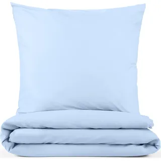Blumtal Bettwäsche 135x200cm + 80x80cm - Mikrofaser Bed Sheets 135x200cm - 2-er Set Bettwäsche Hellblau