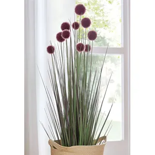 Topfpflanze "Allium" 90 cm hoch, Kunstpflanze, Dekopflanze, Ziergras, Dekogras - Grün