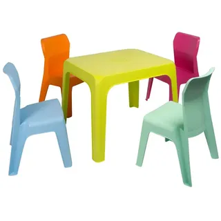 Garbar Jan 4 Kindersitzgruppe Tisch Mit Stühlen - Multicolour - One Size