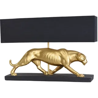 Art Deco Skulptur Lampe Leopard Leuchte Tischlampe Leopardenfigur Tierfigur 60cm