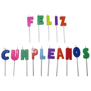 ATOSA BL. Fröhliche Kerze quadratisch bunt (50756)