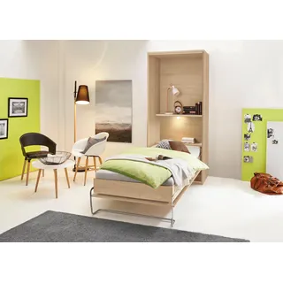 priess Schrankbett »Ancona« mit Regal und LED-Beleuchtung, braun