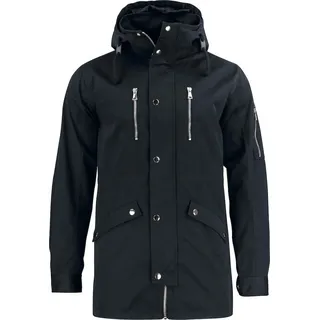 Arock Herbst-Frühlingsjacke moderner Look mit dünnem Futter und aufrollbarer Kapuze - Schwarz