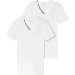 SCHIESSER Herren T-Shirt 2er Pack - Serie "95/5", V-Ausschnitt, Weiß 2XL Pack