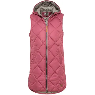 camel active Damen Longweste mit Kapuze aus recyceltem Polyester Rot-Braun, womenswear-34