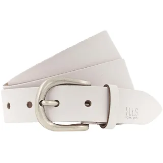 Ledergürtel H.I.S, Damen, Gr. 105, weiß, Rindsleder, unifarben, Gürtel Ledergürtel, in verschiedenen Farben mit dezenter Markenprägung - NEU bis Gr. 125, Topseller