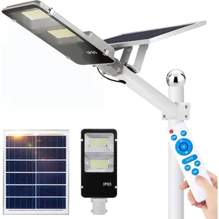 20W Solar Aussenleuchte, Außen Groß Solar Straßenlaterne, 233 Led Solarlampen Dämmerungserkennung Solarleuchte 20000lm IP65 Gartenlampen Für Draußen