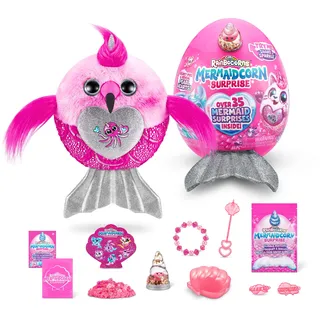 Rainbocorns Mermaidcorns Serie 7 Flamingo - Plüsch zum Sammeln, über 35 Überraschungen, Meerjungfrau-Kostümzubehör Mädchen-Geschenkidee (Flamingo), Mittel