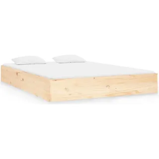 vidaXL Massivholzbett 140x190 cm - Braun