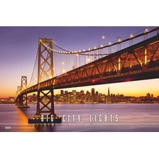 Big City Lights 2024 - Bildkalender 49,5x33 cm - Großstadtlichter - Reisekalender - Städte bei Nacht - Wandkalender - Wandplaner - Städtekalender