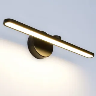 TYhogar LED Spiegelleuchte Bad Wandleuchte Badezimmer Schwarz Wandlampe 40cm, 12W Modern Bilderleuchte 3000K Spiegellampen für Keller Küche Badschrank