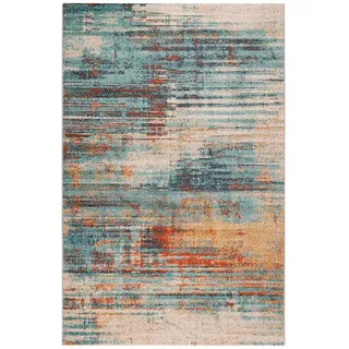 Esprit Outdoorteppich , Creme, Orange, Türkis , Textil , Vintage , rechteckig , 200x290 cm , Textiles Vertrauen - Oeko-Tex® , für Fußbodenheizung geeignet, in verschiedenen Größen erhältlich, feuchtraumgeeignet, pflegeleicht, leicht zusammenrollbar , Teppiche und Böden, Teppiche, Outdoorteppiche