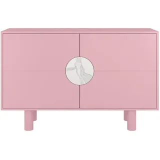 Dancan Sideboard Zoe, Mit Marmor, 140 cm, Rosa , Hellrosa , Holz , Rechteckig , 140x90x40 cm , Kleinmöbel, Kommoden, Sideboards