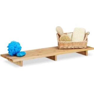 Relaxdays Badewannenablage Bambus Natur