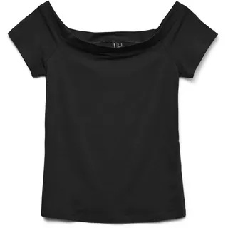 VERO MODA Damen Vmpanda Off-Shoulder Top JRS Ga Noos, Black, X-Large