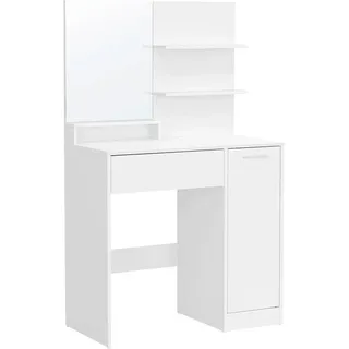 Boxxx Schminktisch , Weiß , Glas, Holzwerkstoff , 1 Schublade(n) Schubladen , rechteckig , Wange , 40x132x80 cm , Schlafzimmer, Schminktische