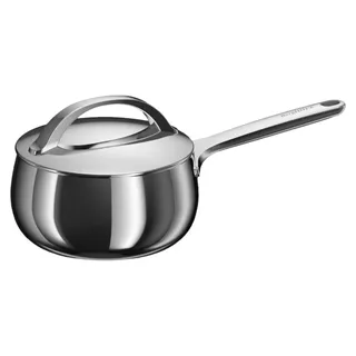 BergHOFF Home Stieltopf 16 cm Edelstahl mit Deckel, 1,9 l, für alle Herdarten, backofenfest, Stellar Steel - Grau