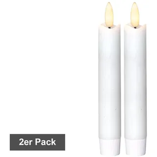 Star Trading LED Stabkerzen Flamme 15 cm 2 St. weiß