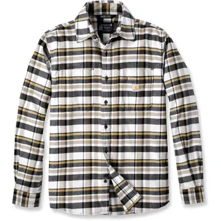 Carhartt Rugged Flex Flannel Plaid, Hemd - Weiß/Schwarz/Gelb - M