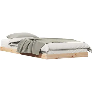 vidaXL Bodenbettgestell Natur 100 x 220 cm Massives Kiefernholz - Beige