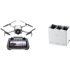 DJI Mini 4 Pro (DJI RC 2 Fernsteuerung), faltbare Mini-Drohne mit 4K-Kamera für Erwachsene & Mini 3 Pro Zwei-Wege-Ladestation