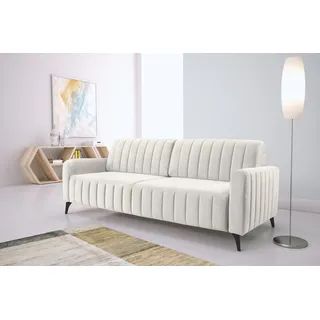 exxpo - sofa fashion 3-Sitzer "Grande, Schlafsofa, Dauerschläfer, Microvelours-Bezug, Breite 222cm" mit Bettfunktion und Bettkasten, komfortabler Federkern, beige