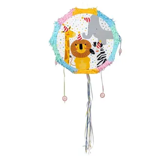 Boland 50218 - Pinata Safari, Tiere, Party Spiel, Dekoration, Geschenk, Geburtstag, Kindertag, 44 x 44 x 9 cm