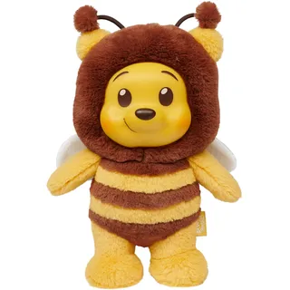 Disney YUYUS Winnie Puuh Biene Plüschfigur – Sammelfigur mit Vinylgesicht, weiches Disney Kuscheltier in Touch Box, Stitch Stofftier für Kinder und Fans, 28 cm