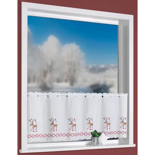 WECKBRODT Scheibengardine Weihnachtselche 115 cm rot/weiß