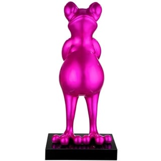 Casablanca - Design Deko Skulptur Frosch - aus Kunstharz auf Marmorsockel - Höhe 68 cm - pink metallic - Dekofigur - Home - Liebe - Geschenkidee