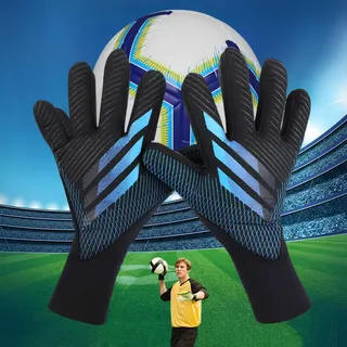 XSQD Breathable Torwarthandschuhe, Junior Goalkeeper Gloves Mit Dickem Latex Anti Rutsch Latex, Fussball Handschuhe, Erhältlich In Den Größen 7/8/9/10 Ideal Für Athleten Und Anfänger(Schwarz 8 Größe)