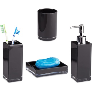 Relaxdays Badaccessoires-Set schwarz