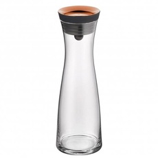 Bild Wasserkaraffe aus Glas, 1 Liter, Glaskaraffe mit Deckel, Silikondeckel, CloseUp-Verschluss, kupfer